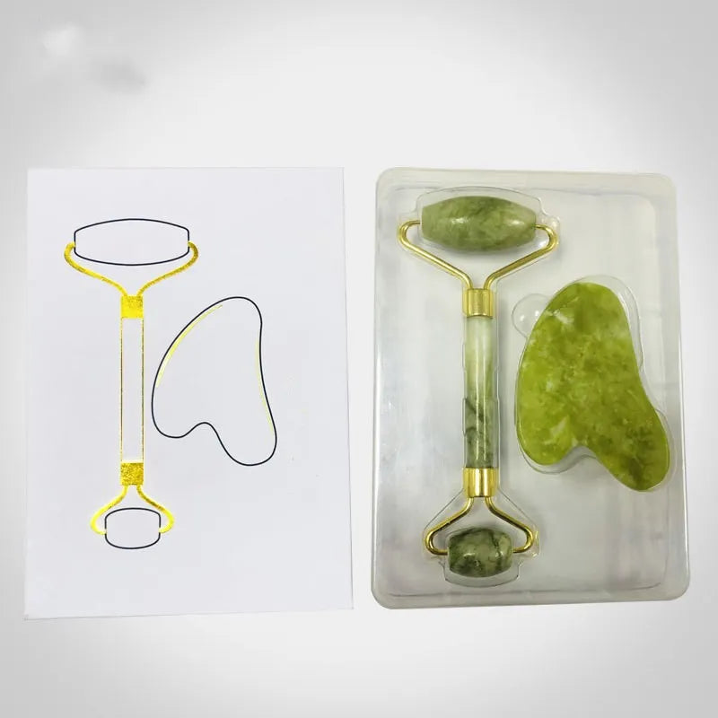 Jade Roller Facial Massager Kit