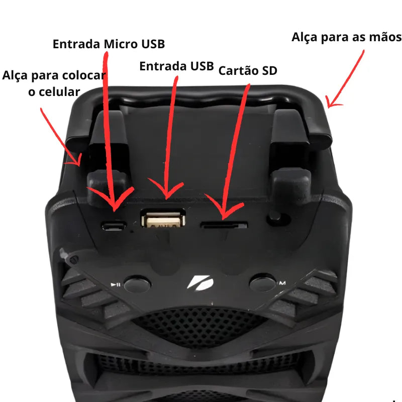 Caixa de Som Portátil Bluetooth Premium KTS-1337