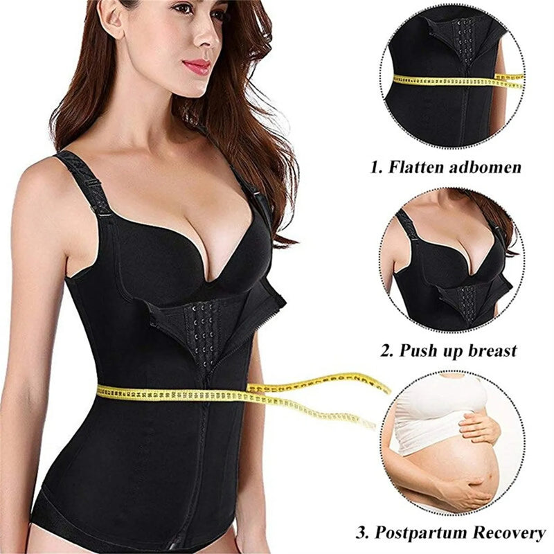 Double Compression Shaper Belt Zipper Reducer Bracket With Female Strap
