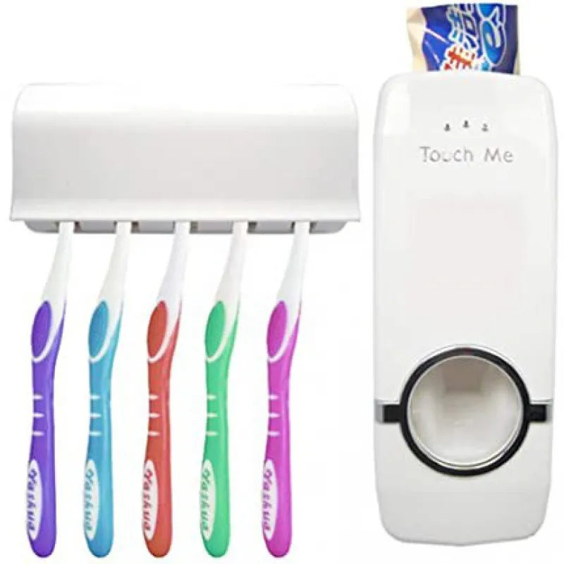 Dispenser de Pasta de Dente e Suporte para Escovas.