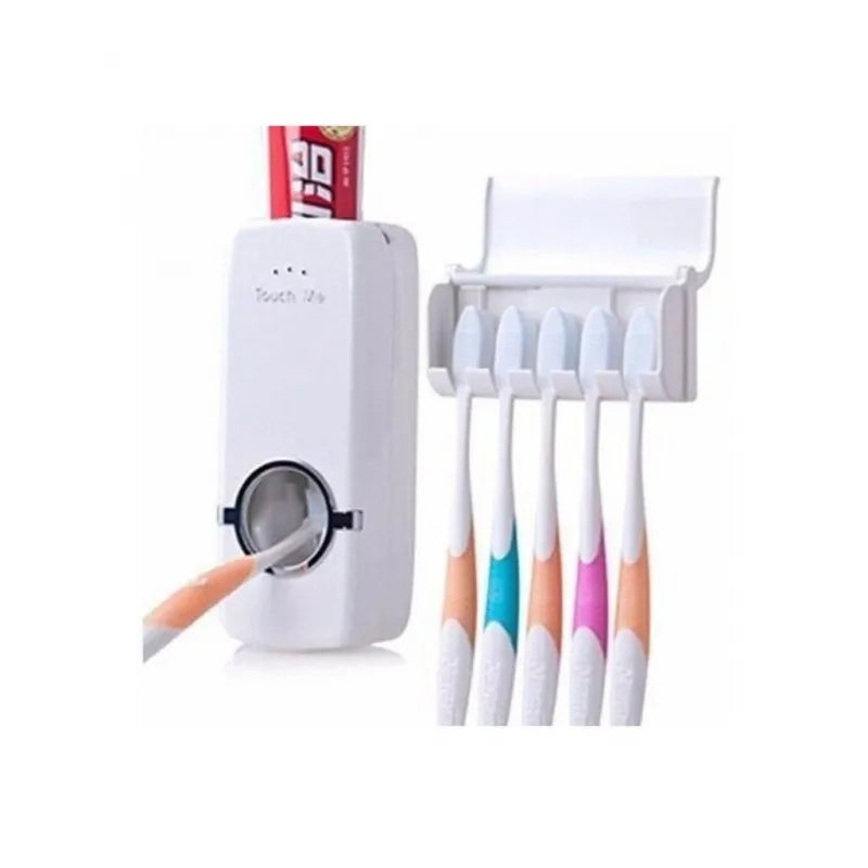 Dispenser de Pasta de Dente e Suporte para Escovas.