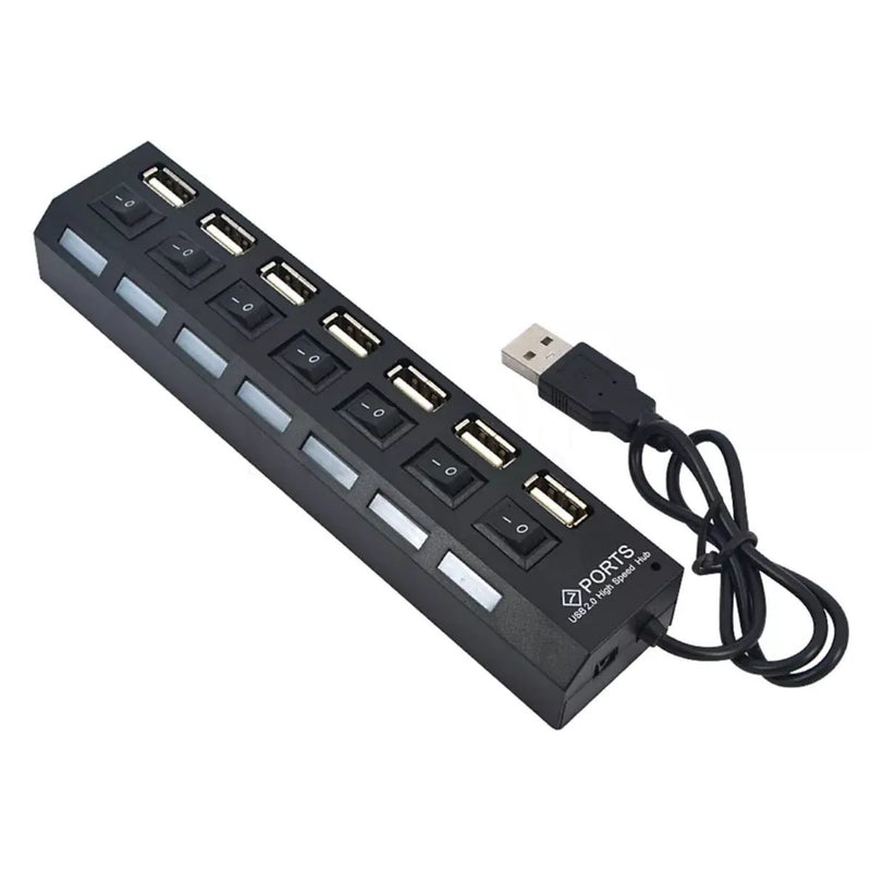 Hub Usb 7 Portas Com Chave Seletora 2.0 High Speed Pen Drive
