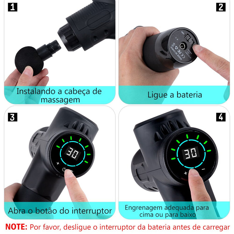 Fascia Gun S3 S4 Deep Massage Electric Gun Muscle Relaxation Exercise Home Gym Relief Fatigue Shoulder Neck Portable