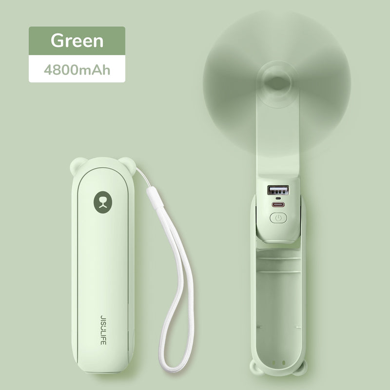 JISULIFE USB Mini Fan Portable Handheld Electric Fan Small Quiet Pocket Cooling Hand ventilador with Light Office Outdoor