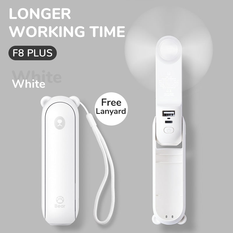 JISULIFE USB Mini Fan Portable Handheld Electric Fan Small Quiet Pocket Cooling Hand ventilador with Light Office Outdoor